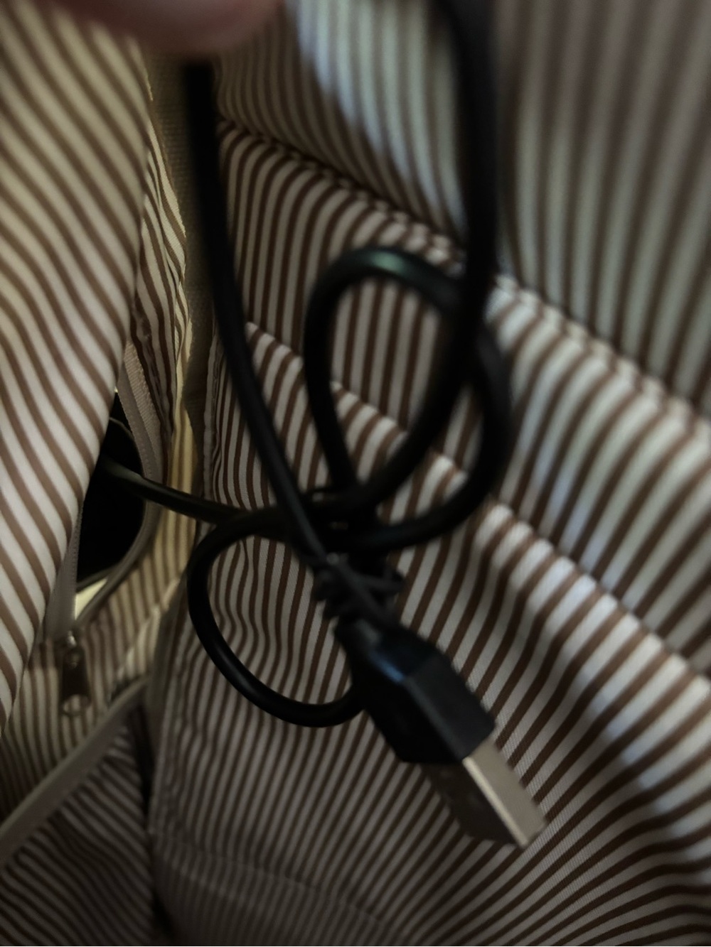 Lovevook Two-Tone Canvas Backpack - Black & Cream with Charging Port - Picture 11 of 13